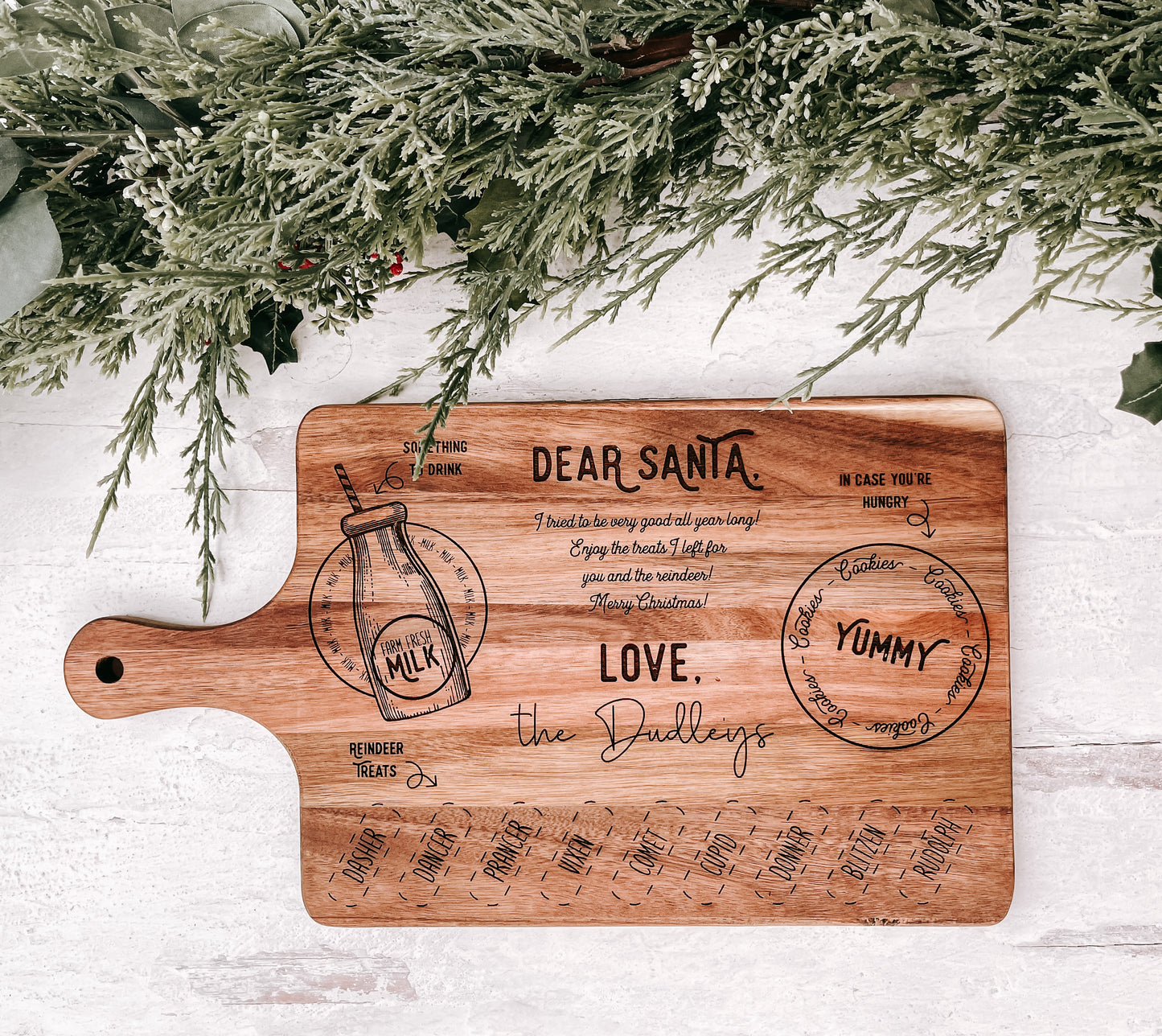 Custom Santa Cookie Tray | Christmas Eve Cookie Tray | Santa Cookie and Milk Tray | Dear Santa | Custom Charcuterie Board